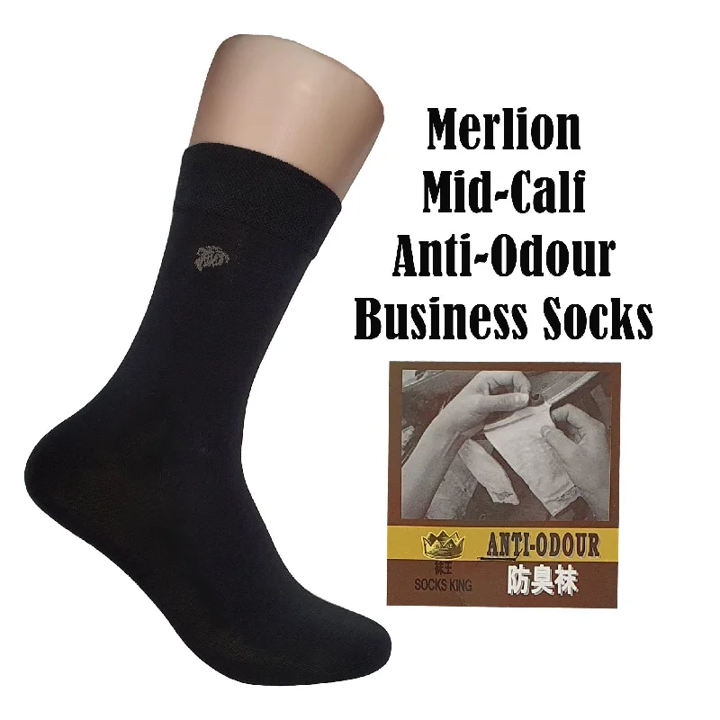 Anti-Odour Mid Calf Merlion Business Socks