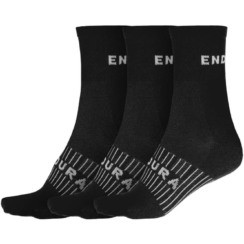 Endura CoolMax Race (3 Pack) Cycling Socks - Black