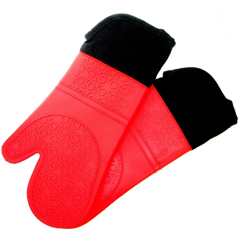 Magg Professional Long Heat Resistant Silicone Lined Grip Oven Potholder Kitchen Mitts- For Hot Surfaces