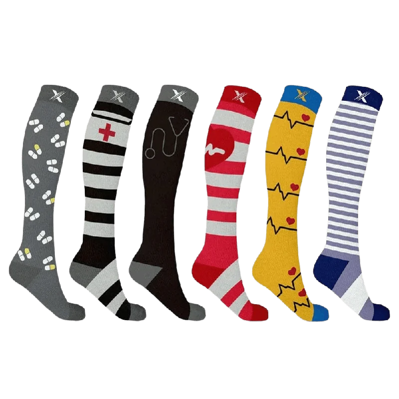 Medical Prints Compression Socks (6-Pairs)