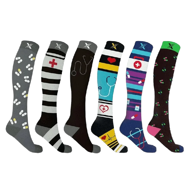 Medical Prints Compression Socks (6-Pairs)