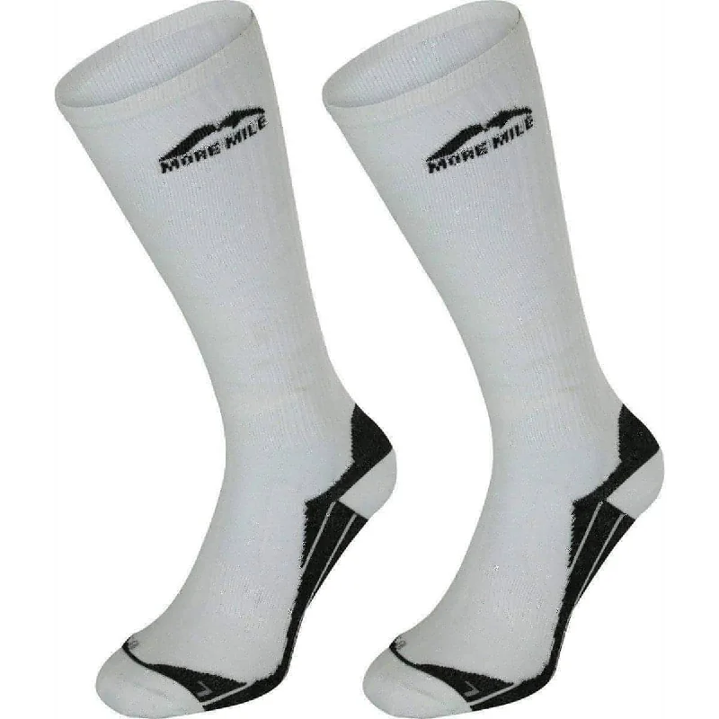 More Mile California Long Compression Socks (2 Pack) - White