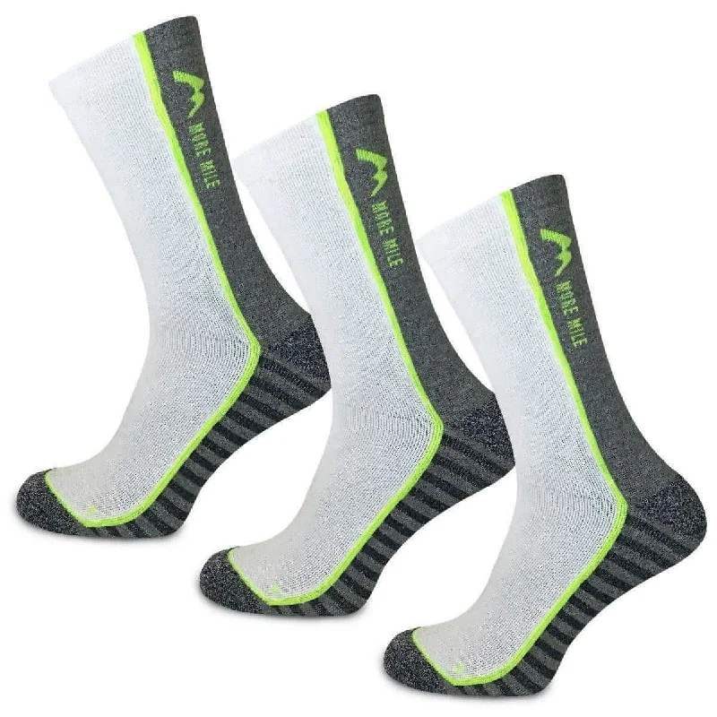 More Mile Strive (3 Pack) Running Socks - White