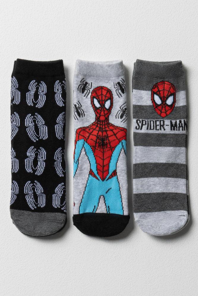 Spider Man 3 Pack Socks Grey Melange