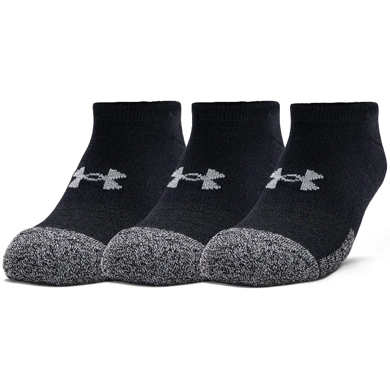 Under Armour HeatGear (3 Pack) No Show Socks - Black