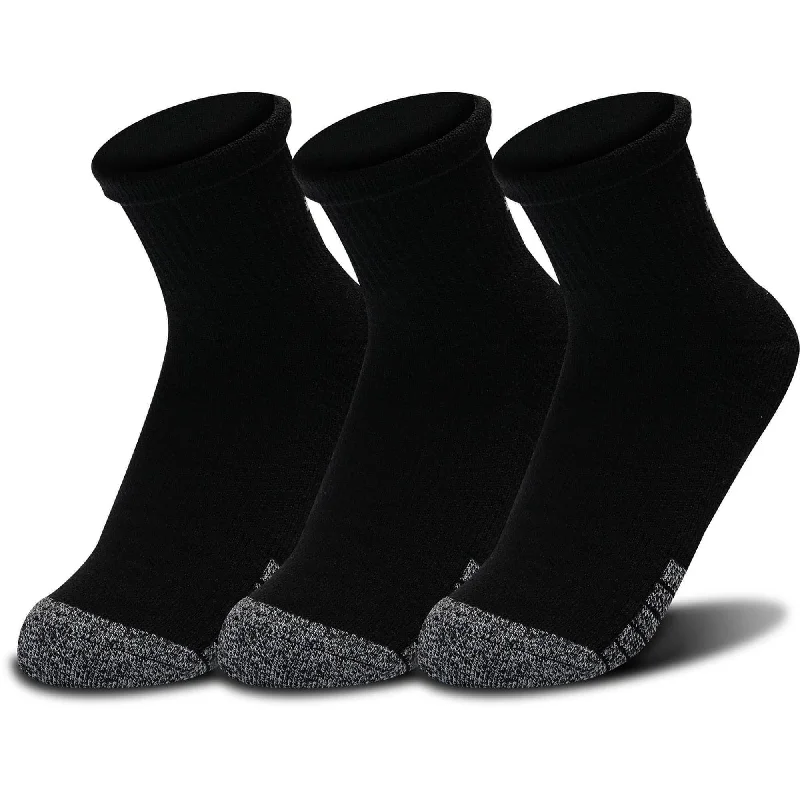 Under Armour HeatGear Quarter (3 Pack) Socks - Black