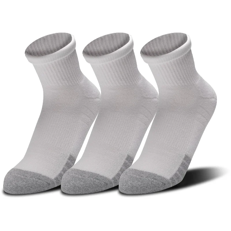 Under Armour HeatGear Quarter (3 Pack) Socks - White