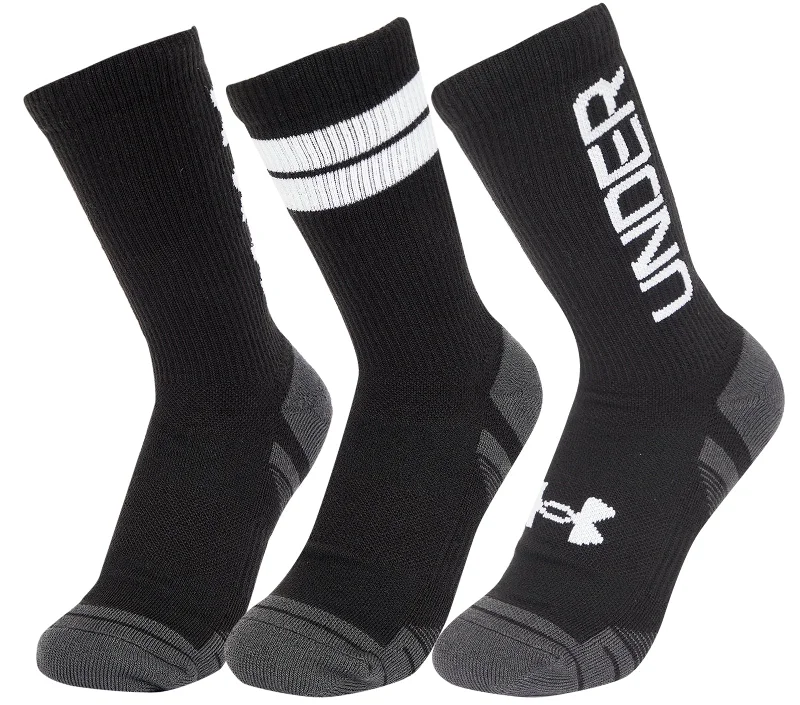 Under Armour Performance Tech (3 Pack) Crew Socks - Black