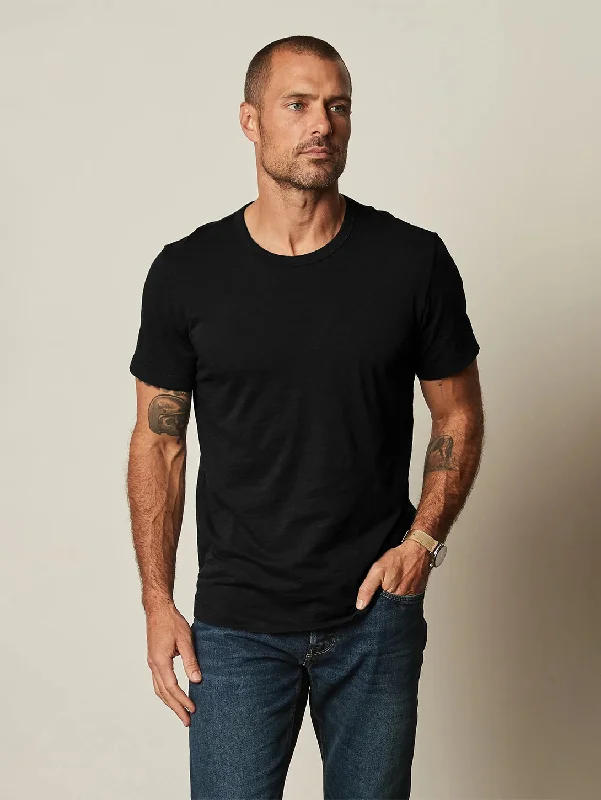 Amaro Slub Short Sleeve T-Shirt - Black