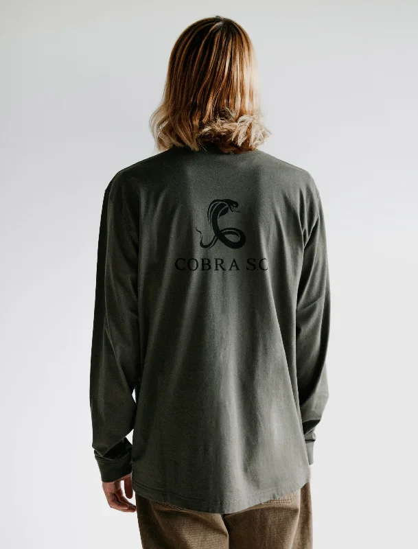 Long Sleeve T-Shirt Military Green Jersey