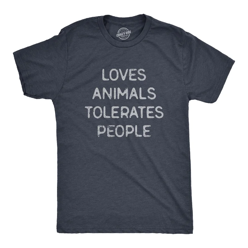 Loves Animals Tolerates People Men's T Shirt