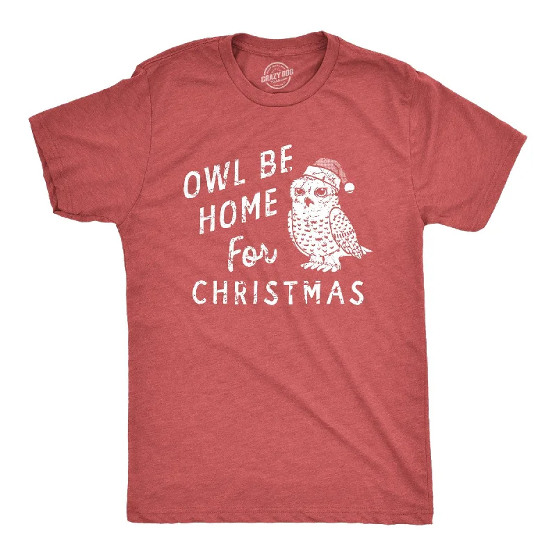 Owl Be Home For Christmas Men's T Shirt