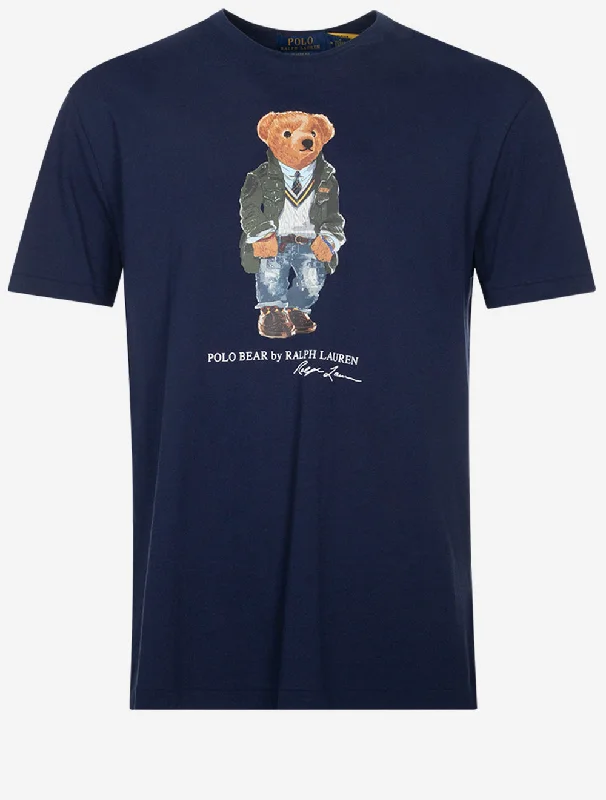 Classic Fit Polo Bear Jersey T-Shirt Navy