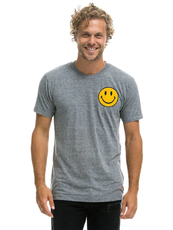 Smiley Crew Tee - Heather Grey