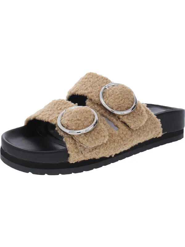 Keena 2 Womens Faux Fur Textured Flatform Sandals