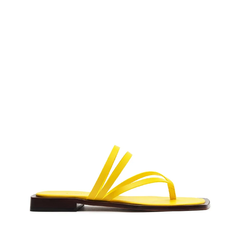 Rania Leather Flat Sandal