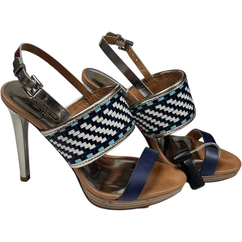 Sandals Designer By Coach In Navy, Size: 5.5