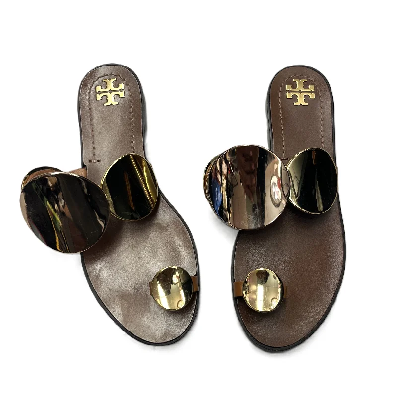 Sandals Designer By Tory Burch In Gold, Size: 6