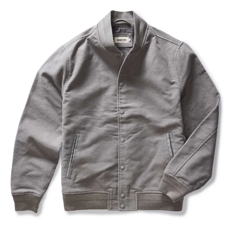 The Campus Jacket in Grey Moleskin