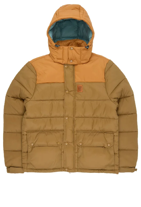 Topo Designs Men's Retro Ridge Puffer Jacket - Dark Khaki / Spice