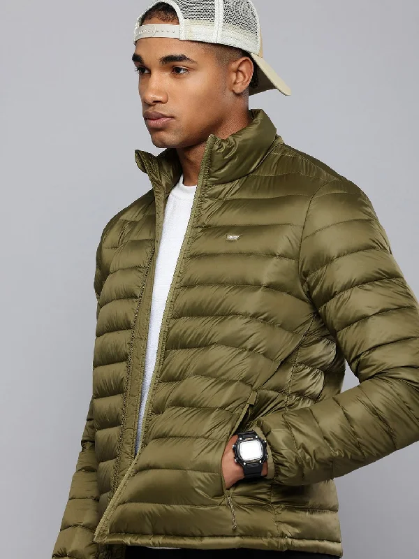 Men's Solid Olive Jacket