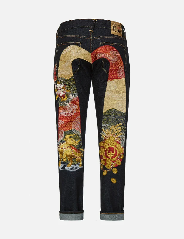 "Year of the Ox" Slim Straight fit Denim Jeans