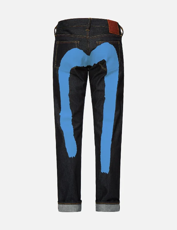 Blue Brushstroke Daicock Slim Cropped-fit  Jeans