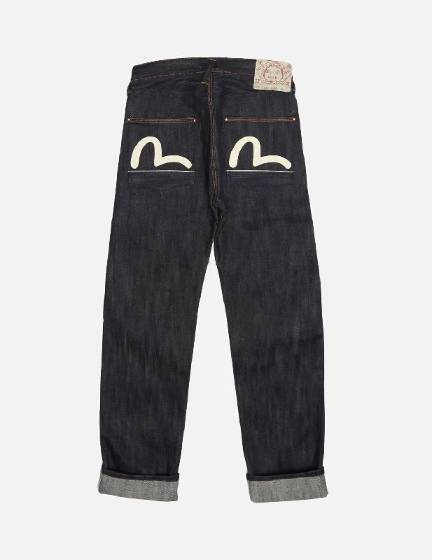 HANDPAINTED SEAGULL STRAIGHT FIT RAW DENIM SELVEDGE JEANS