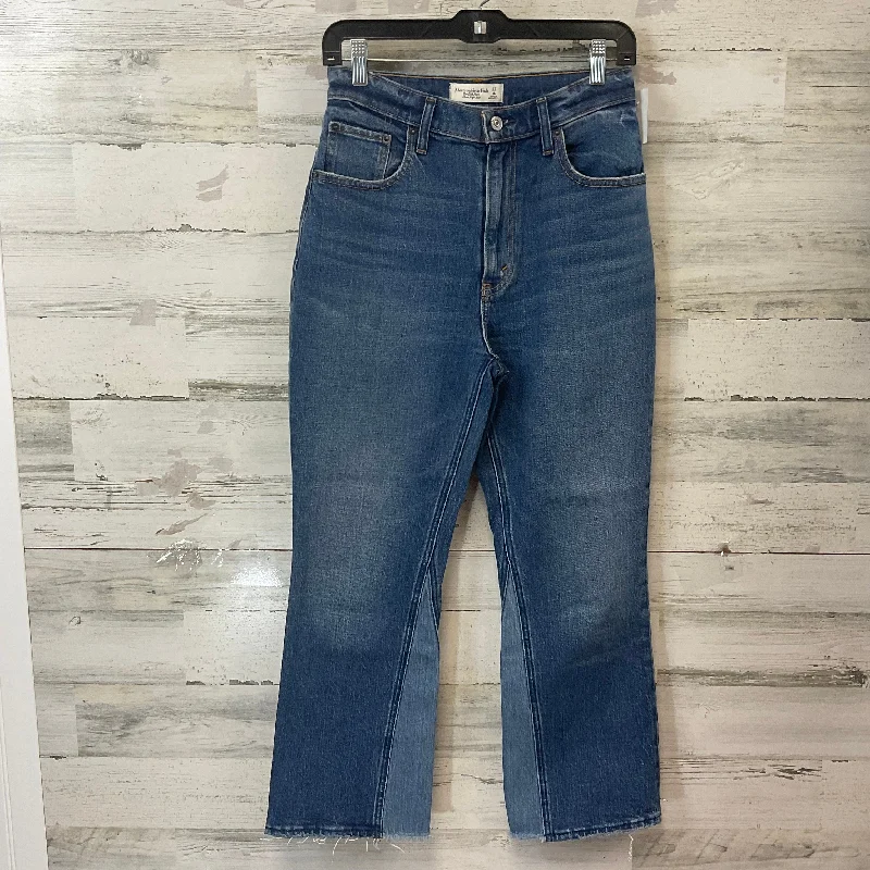 Jeans Flared By Abercrombie And Fitch In Blue Denim, Size: 4