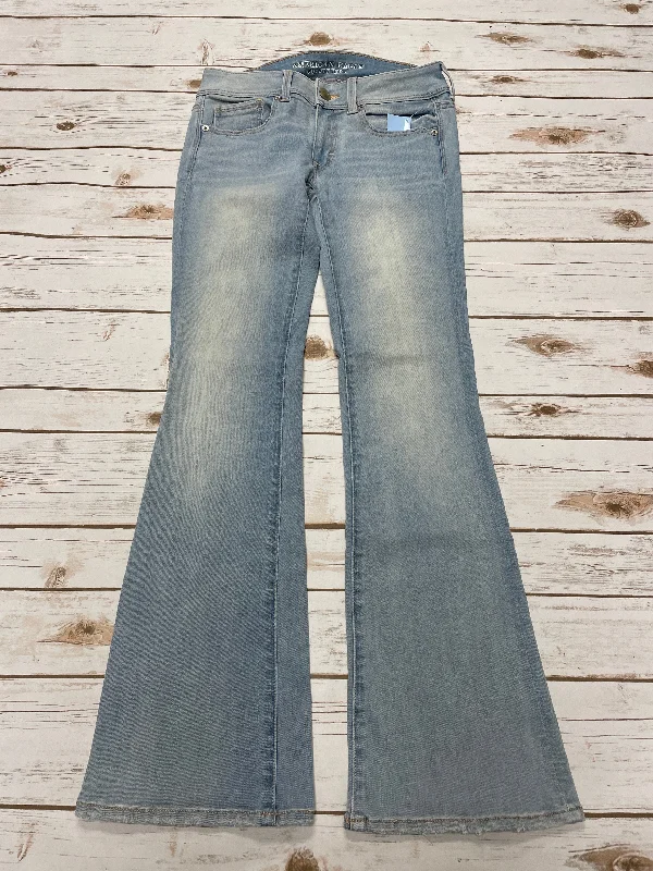 Jeans Flared By American Eagle In Blue Denim, Size: 6