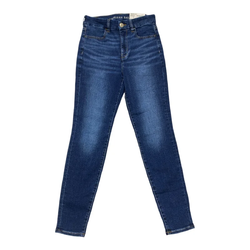 Jeans Skinny By American Eagle In Blue Denim, Size: 6