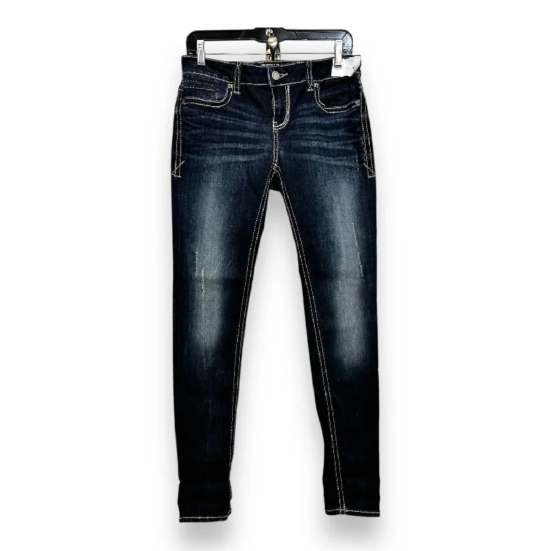 Jeans Skinny By Buckle Black In Blue Denim, Size: 4