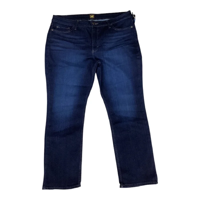 Jeans Straight By Lee In Blue Denim, Size: 18