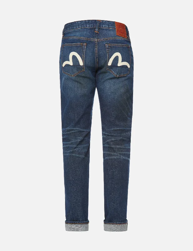 Seagull Appliqué Distressed Regular Straight Fit Jeans #2008